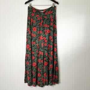 Fighting Eel Floral Hibiscus Hawaiian Print Sleeveless Jumpsuit Women's Medium